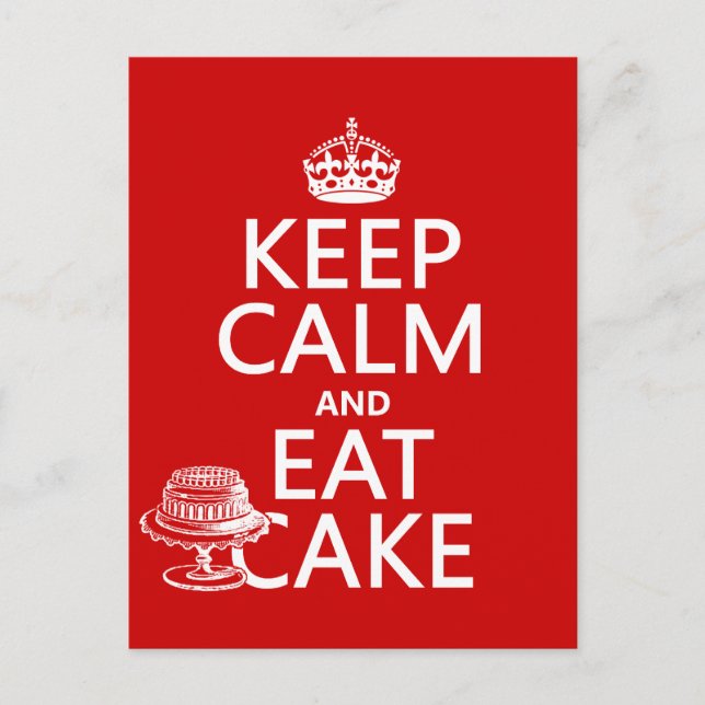 Keep Calm and Eat Cake Postcard (Front)