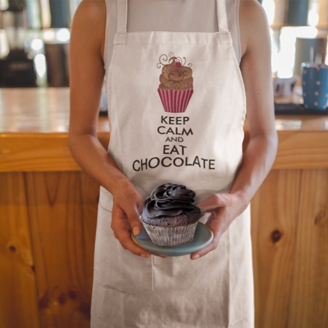 KEEP CALM AND EAT CHOCOLATE ADULT APRON (Creator Uploaded)