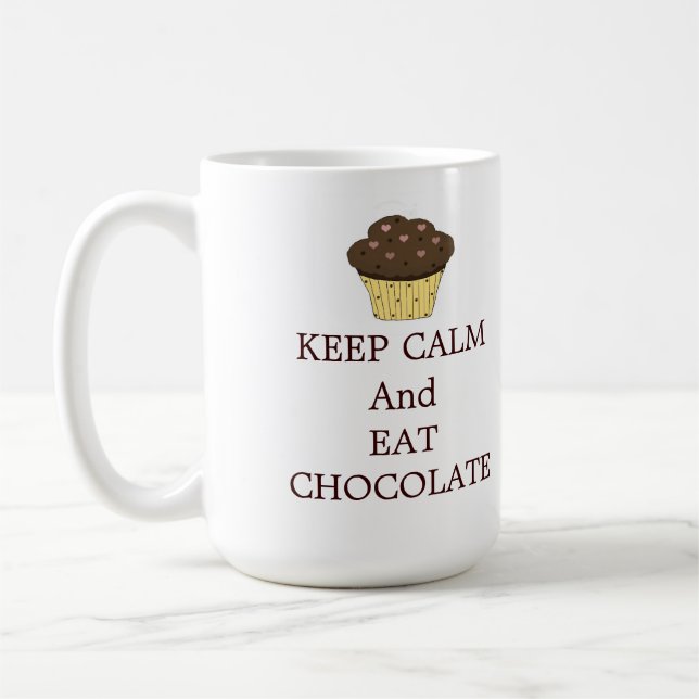 Keep Calm and Eat Chocolate Coffee Mug (Left)