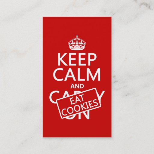 Customizable Keep Calm and Eat Cookies (customizable) Business Card Templates