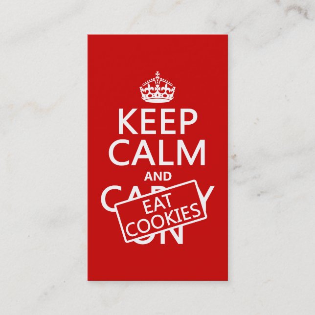 Keep Calm and Eat Cookies Business Card (Front)