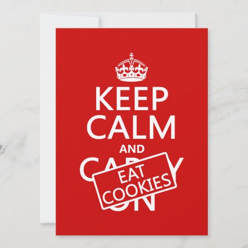 Keep Calm and Eat Cookies Invitation