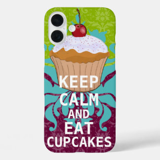 KEEP CALM AND Eat Cupcakes-change plum any color iPhone 16 Plus Case