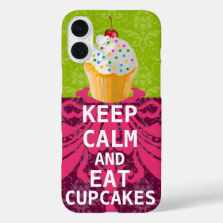KEEP CALM AND Eat Cupcakes-change plum any color iPhone 16 Plus Case