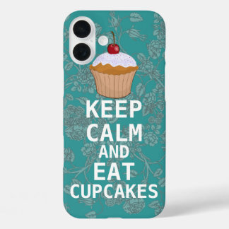 KEEP CALM AND Eat Cupcakes-change plum any color iPhone 16 Plus Case