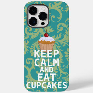 KEEP CALM AND Eat Cupcakes change teal any color Case-Mate iPhone 14 Pro Max Case