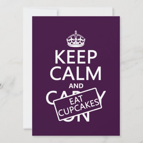 Keep Calm and Eat Cupcakes Invitation