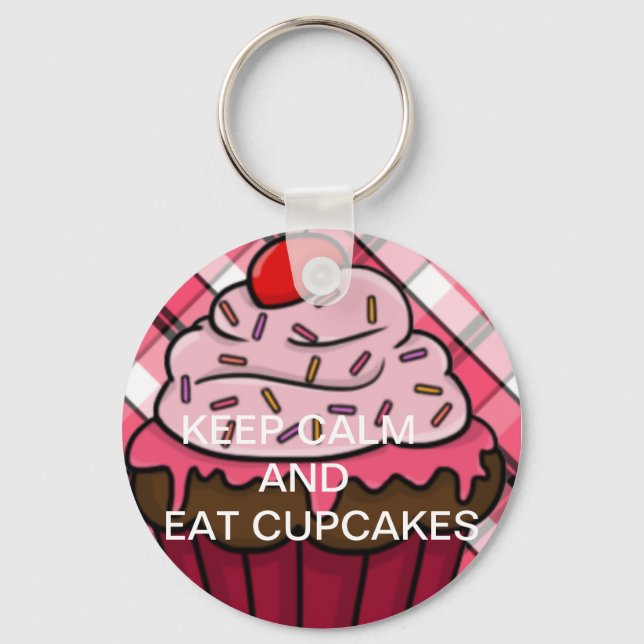 Keep calm and eat cupcakes keychain (Front)