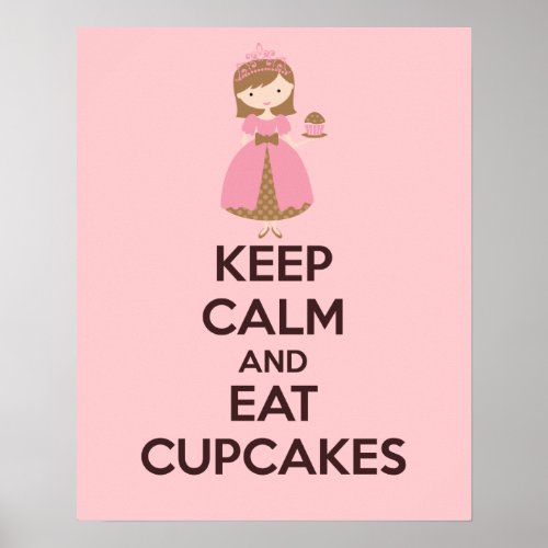 Keep Calm and Eat Cupcakes Poster Print