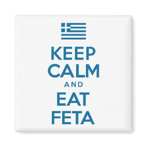 Keep Calm And Eat Feta Greek Flag Magnet