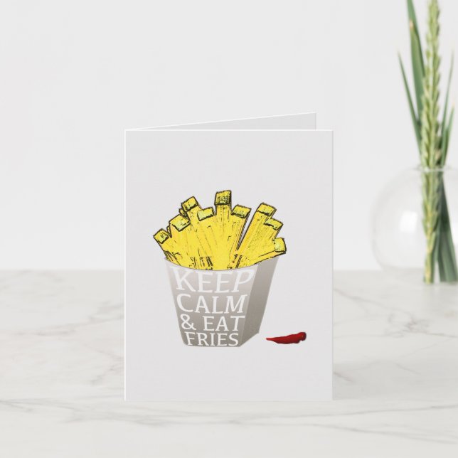 Keep Calm and Eat Fries Pop Art Card (Front)