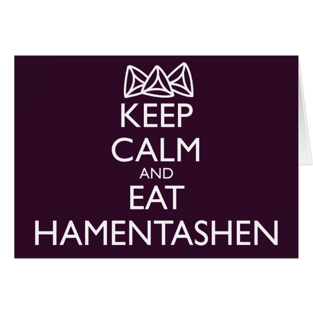 KEEP CALM AND EAT HAMENTASHEN CARDS (Front Horizontal)