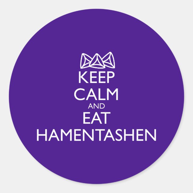 KEEP CALM AND EAT HAMENTASHEN CLASSIC ROUND STICKER (Front)