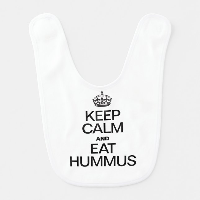 KEEP CALM AND EAT HUMMUS BABY BIB (Front)