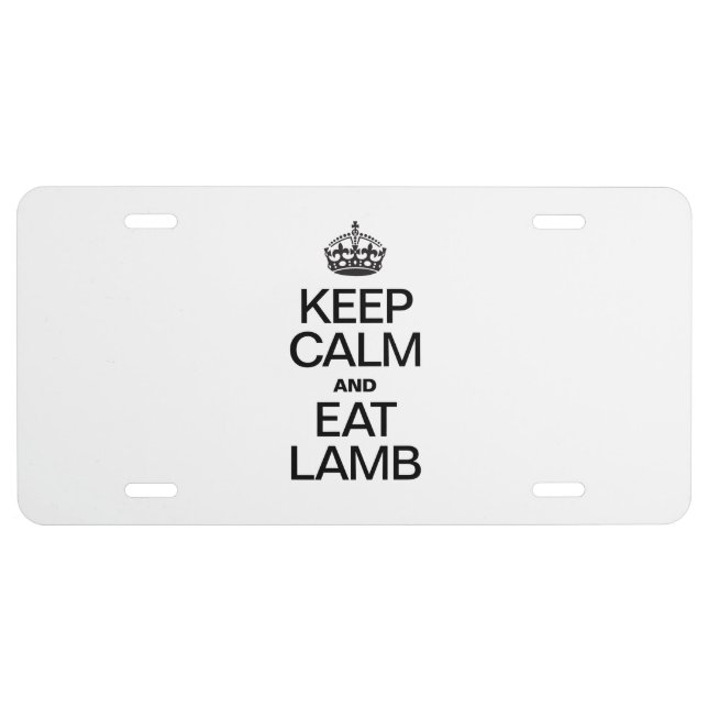 KEEP CALM AND EAT LAMB LICENSE PLATE (Front)
