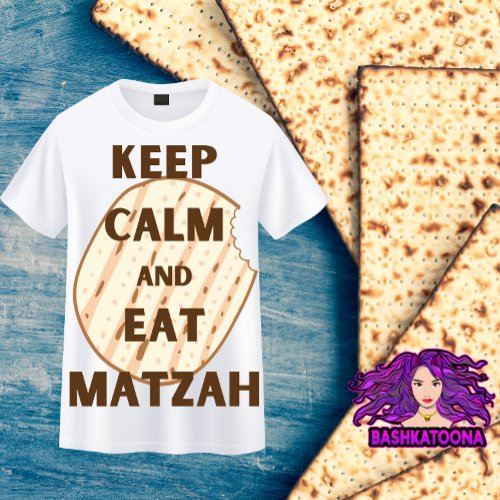 Keep Calm and eat Matzah Funny Passover Design T_Shirt