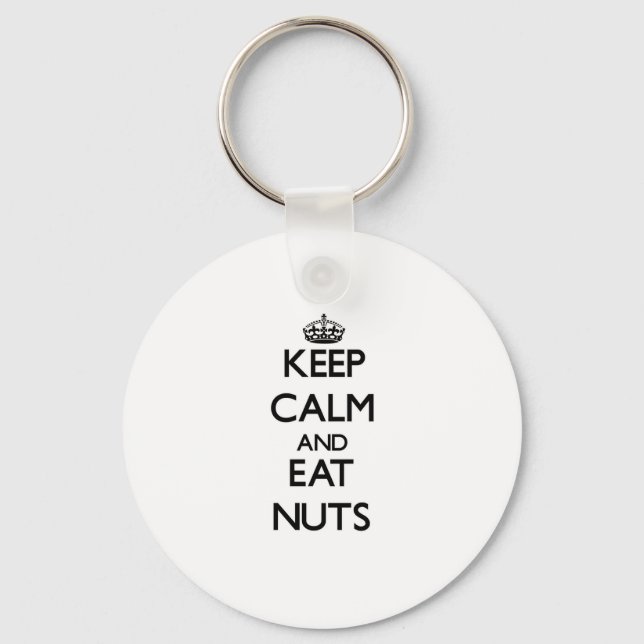 Keep calm and eat Nuts Keychain (Front)