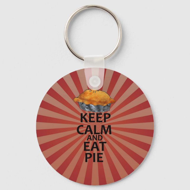 Keep Calm and Eat Pie Keychain (Front)