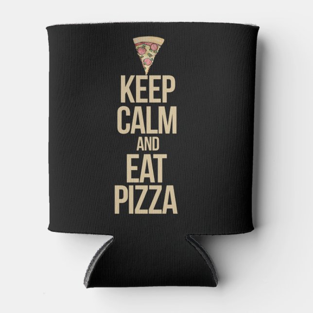 Keep calm and eat pizza can cooler (Front)