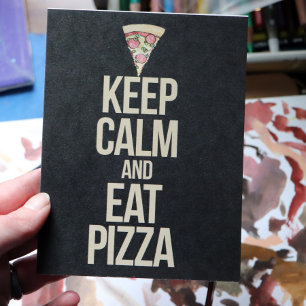 Keep calm and eat pizza postcard