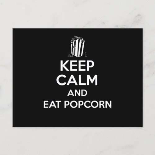 Keep Calm And Eat Popcorn Print Movie Corn Boxes G Postcard