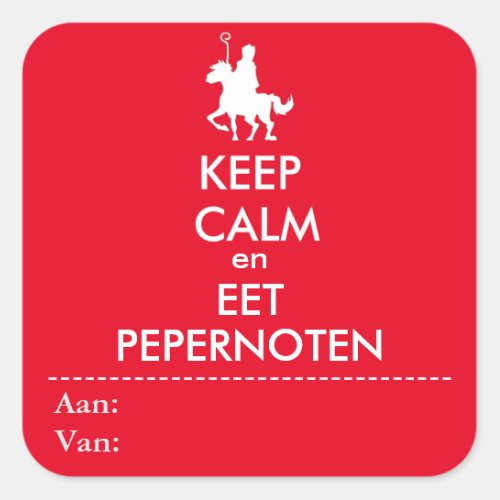 Keep Calm and Eet Pepernuts Sticker
