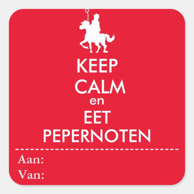 Keep Calm and Eet Pepernuts Sticker (Front)