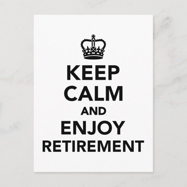 Keep calm and enjoy retirement postcard (Front)