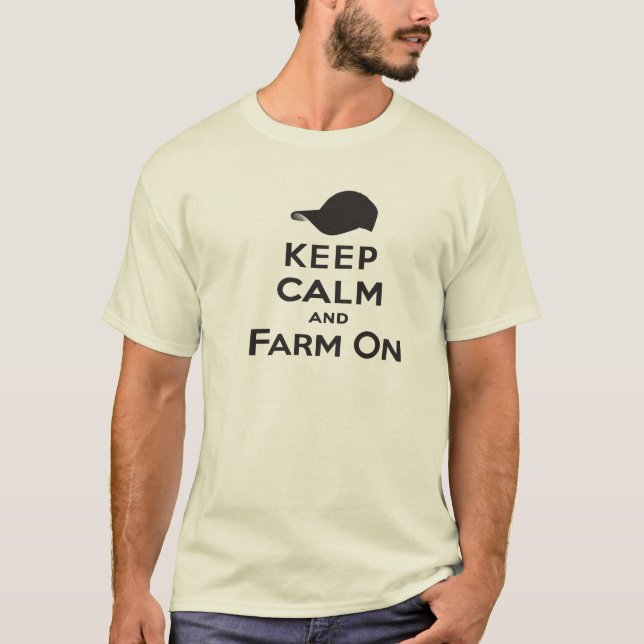 Keep Calm and Farm On Men's T-Shirt (Front)