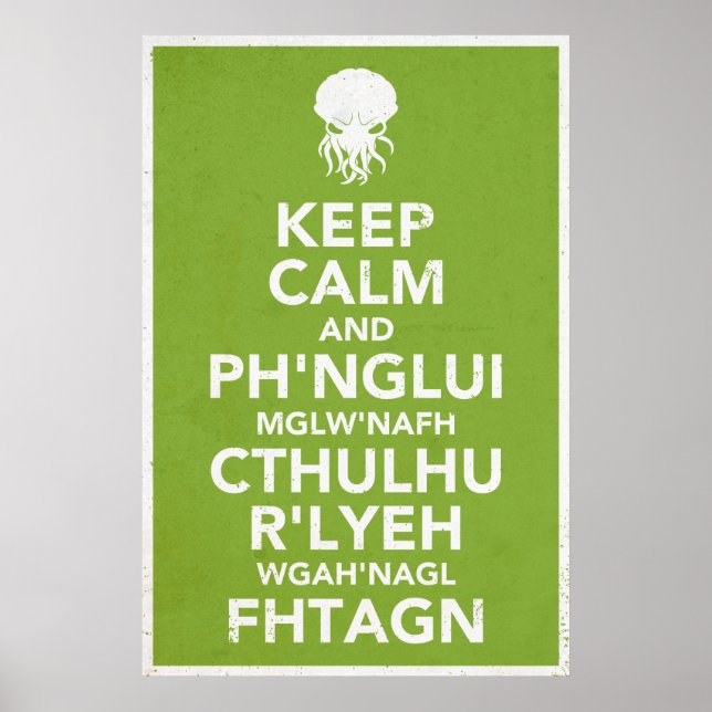 Keep Calm and Fhtagn Poster (Front)