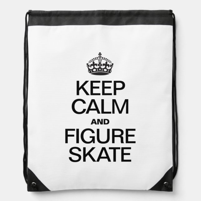 KEEP CALM AND FIGURE SKATE.ai Drawstring Bag (Front)