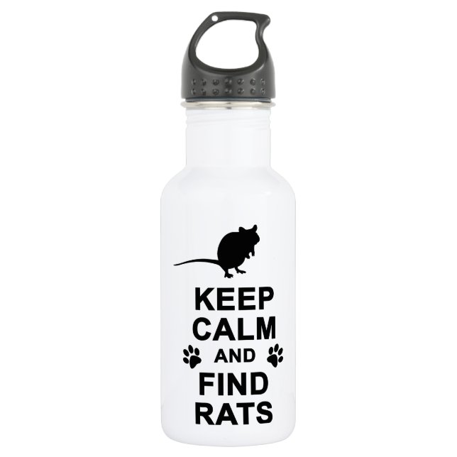 Keep Calm and Find Rats Water Bottle (Front)