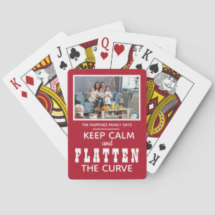 Keep Calm and Flatten the Curve Photo Poker Cards