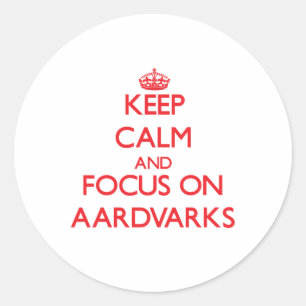 Keep calm and focus on Aardvarks Classic Round Sticker