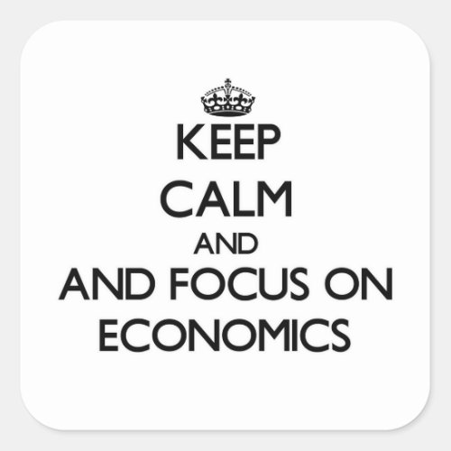 Keep calm and focus on Economics Square Sticker