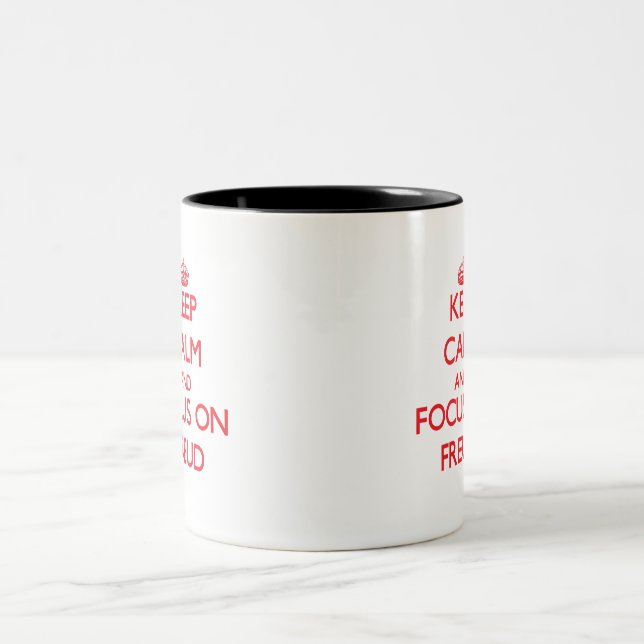 Keep Calm and focus on Freud Two-Tone Coffee Mug (Center)