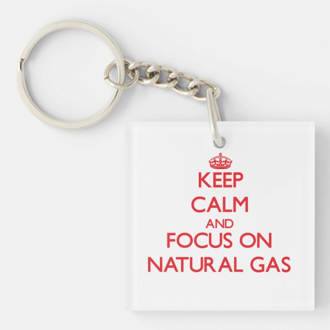 Keep Calm and focus on Natural Gas Keychain (Front)