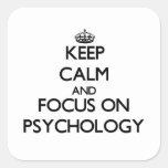 Keep Calm And Focus On Psychology Square Sticker at Zazzle