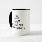 Keep Calm and focus on Spreadsheets Mug (Front Left)
