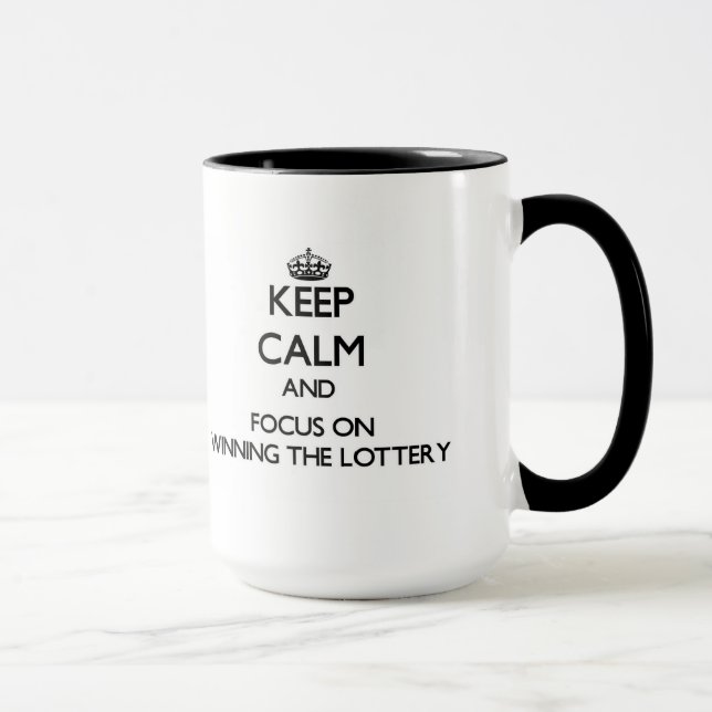 Keep Calm and focus on Winning The Lottery Mug (Right)