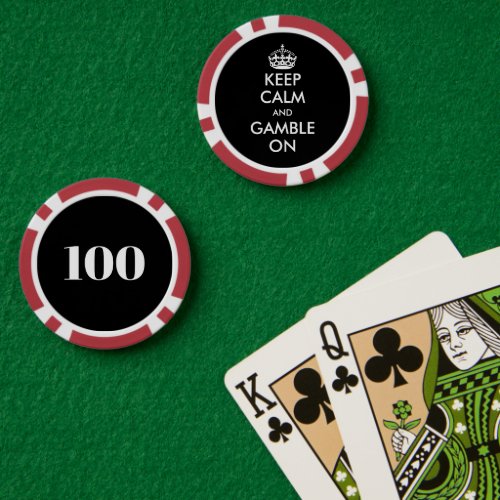 Keep calm and gamble on custom poker chips