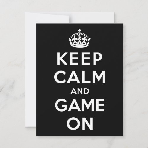 Keep Calm and Game On Personalized Announcements