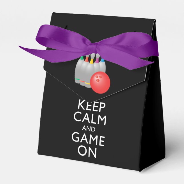 KEEP CALM AND GAME ON - Bowling Favor Boxes (Front Side)