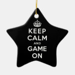 Keep Calm And Game On Ceramic Ornament at Zazzle