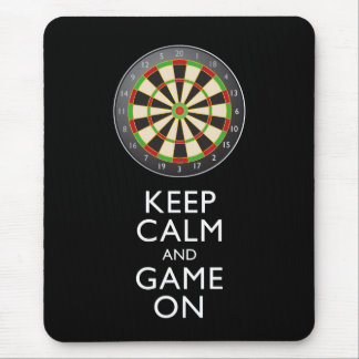 KEEP CALM AND GAME ON - Dart Board Mouse Pad
