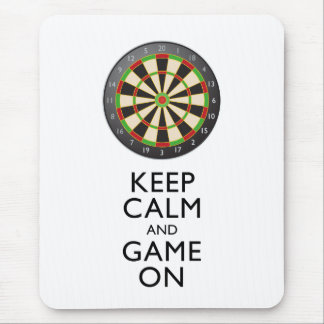 KEEP CALM AND GAME ON - Dart Board Mouse Pad
