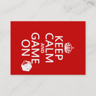 Keep Calm and Game On - dice - all colors Business Card