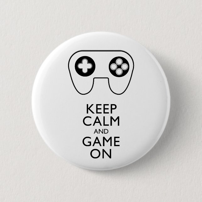 KEEP CALM AND GAME ON - Game pad Button (Front)