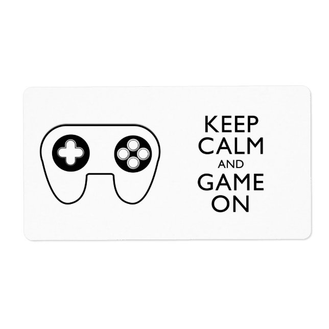 KEEP CALM AND GAME ON - Game pad Label (Front)