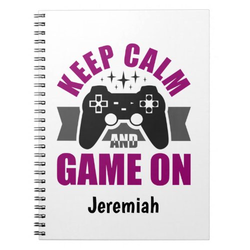 Keep Calm and Game On Notebook